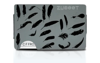 Thumbnail for Front Face of Grey Aluminum Purus Feather Wallet