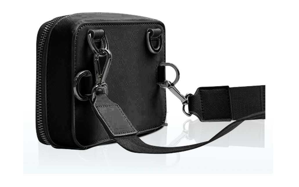 Black Crossbody Sling Bag with Multiple Strap Attachments