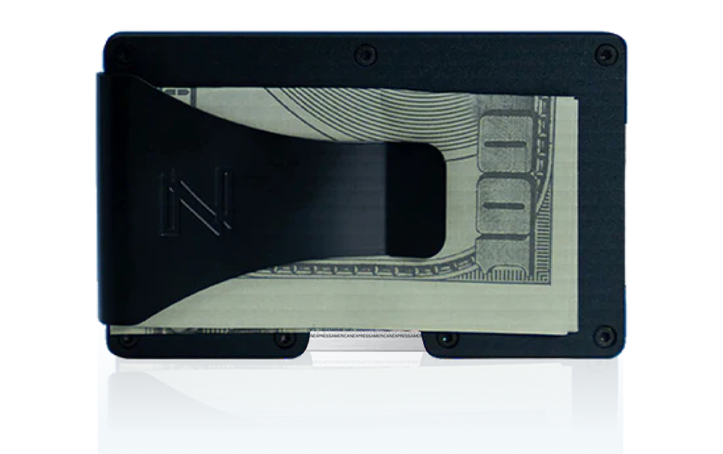 Back of Black Brushed Aluminum Centrum Wallet