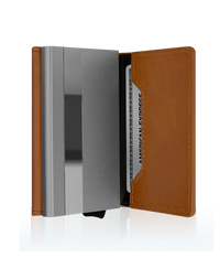 Thumbnail for Inside Brown Leather Wallet Tevel With Aluminum Casing