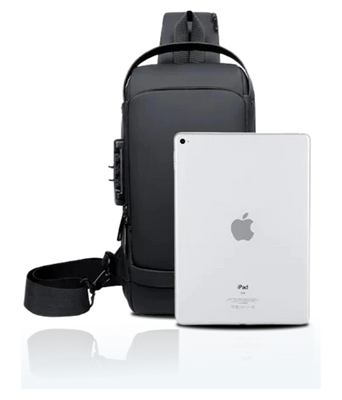 Black Crossbody Bag Compared to iPad Size