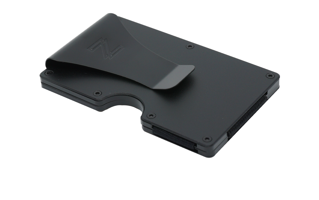 Back of Black Aluminum Centrum Wallet