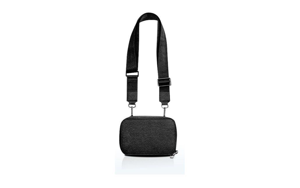 Black Crossbody Sling Bag With Strap
