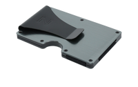 Thumbnail for Back of Grey Aluminum Wallet With Cash Clip and Center Push Feature