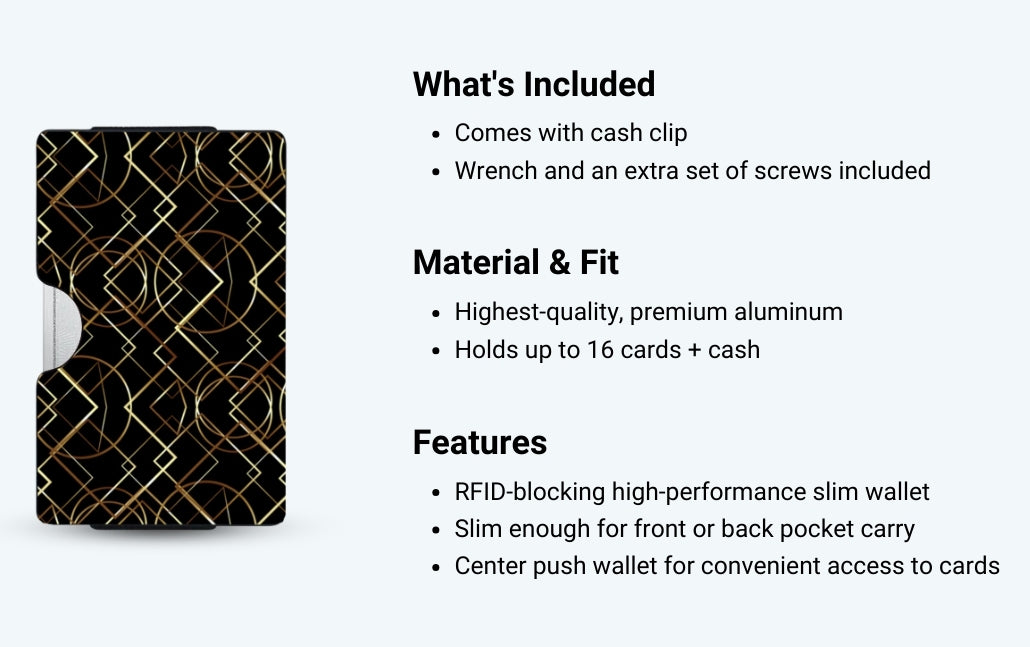 Gold Geo Aluminum Wallet